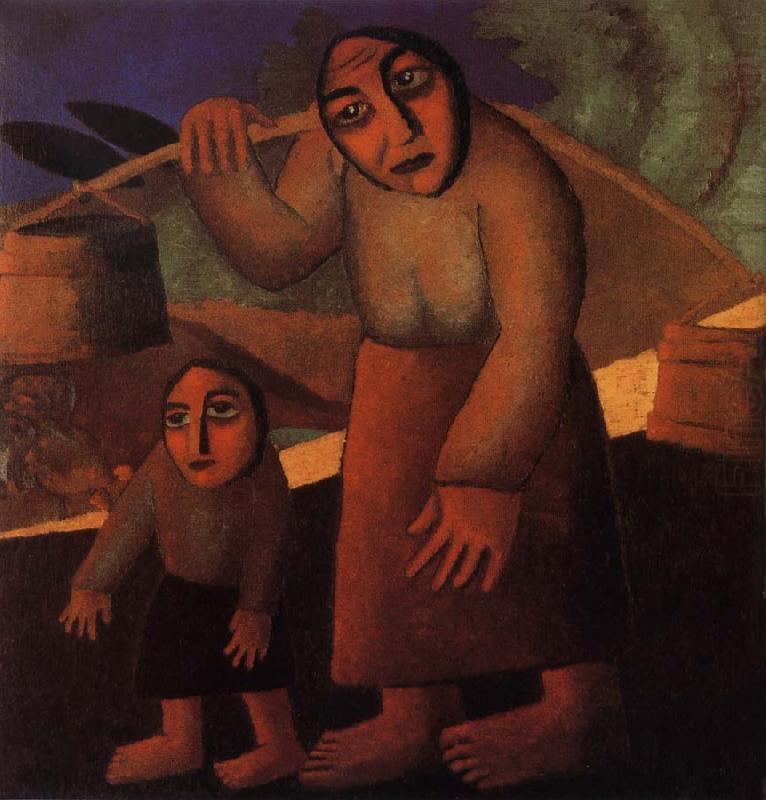 Kasimir Malevich The Woman and child Pick up the water pail oil painting picture